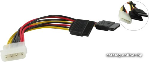Переходник питания SATA-устройств 1big - 2SATA VCOM VPW7572 0.2m