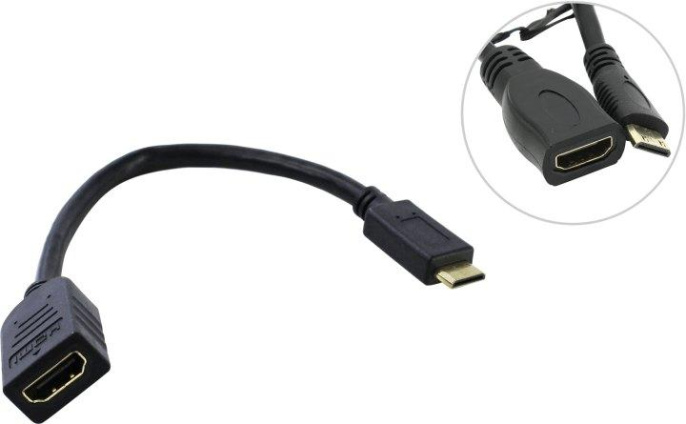 5bites BC-HDC2A1 Кабель-5bites Адаптер HDMI F / mini HDMI M 1.4B, зол.разъемы