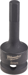 Головка ударная Milwaukee 1/2" Shockwave HEX8 4932478065 монолитная, DIN 3121 / ISO 1174-2, для заворачивания с большим крутящим моментом и посадки на гайковерты 1/2"