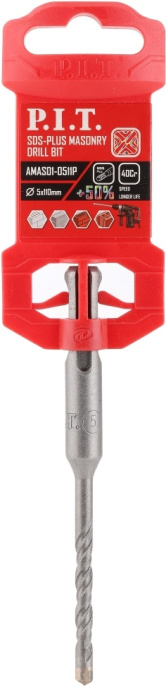 Бур по бетону P.I.T. AMAS01-0511P SDS-Plus 4Power, 5x110 мм, 4 реж. кромки, 4-х заходная спираль