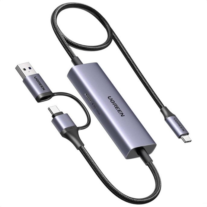 Карта видеозахвата UGREEN CM725 65856 USB-C Video Capture 4K@30Hz Card. Цвет: серый космос