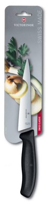 Нож кухонный Victorinox Swiss Classic Chef (6.8003.15B) стальной разделочный лезв.150мм прямая заточка черный европодвес