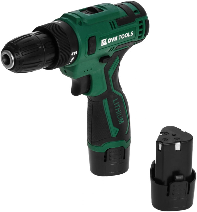 Дрель-шуруповерт Ovk Tools OTCS3AA-12V-1.5A 12Вт аккум. патрон:быстрозажимной кейс в комплекте