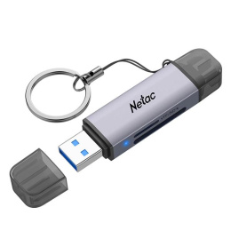 Картридер Netac WK13 WK13GYCN USB3.2 SD, SDHC, SDXC, microSD, microSDHC, microSDXC, USB Type-A/USB Type-С, Серебристый