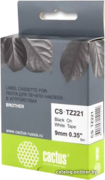 Ленточный картридж CACTUS CS-TZ221 TZe-221 черный, для Brother 1010/1280/1280VP/2700VP 807027