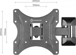 Кронштейн для телевизора ONKRON M2, 26-65", настенный, поворот и наклон,  черный