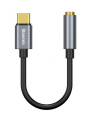 Переходник Baseus CATL54-0G Type-C M to AUX 3.5mm F L54 с проводом Deep Gray передача аудио, вилка-розетка, длина кабеля: 0.09м, материал контактов: алюминий