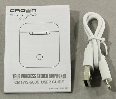 Наушники с микрофоном CROWN CMTWS-5005 White (Bluetooth5.0)