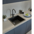 Кухонная мойка RIVELATO RIVELATO Мойка BERKANA 45 1-чаш 485*455, монтаж: универсальный, материал: кварц, цвет: антрацит BK-45 antracite