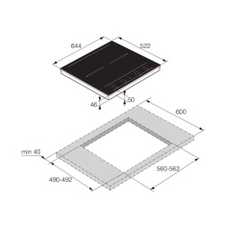 Варочная панель ASKO/ Арт. 737831 ; Варочная панель ASKO; Габаритные размеры Ш/Г/В : 644/522/47 мм; 64 см; Точный контроль температуры нагрева посуды;Управление Easy Dial™ 2.0;Функция объединения зон Auto Bridge™;13 ступеней регулировки мощности;Таймер н