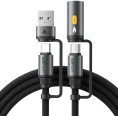 Кабель магнитный ACEFAST J6 Multi-Function Charging Data Cable USB-A+ USB-C+ Cigarette Lighter - Black AF-J6-BK