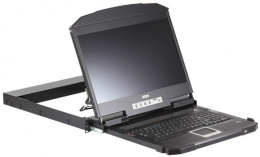 KVM консоль ATEN 1U Ultra Short Depth 18.5” Short Depth USB HDMI Single Rail LCD Console 1920 x 1080 CL3700NW-ATA-RG