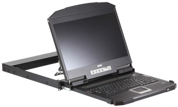 KVM консоль ATEN 1U Ultra Short Depth 18.5” Short Depth USB HDMI Single Rail LCD Console 1920 x 1080 CL3700NW-ATA-RG