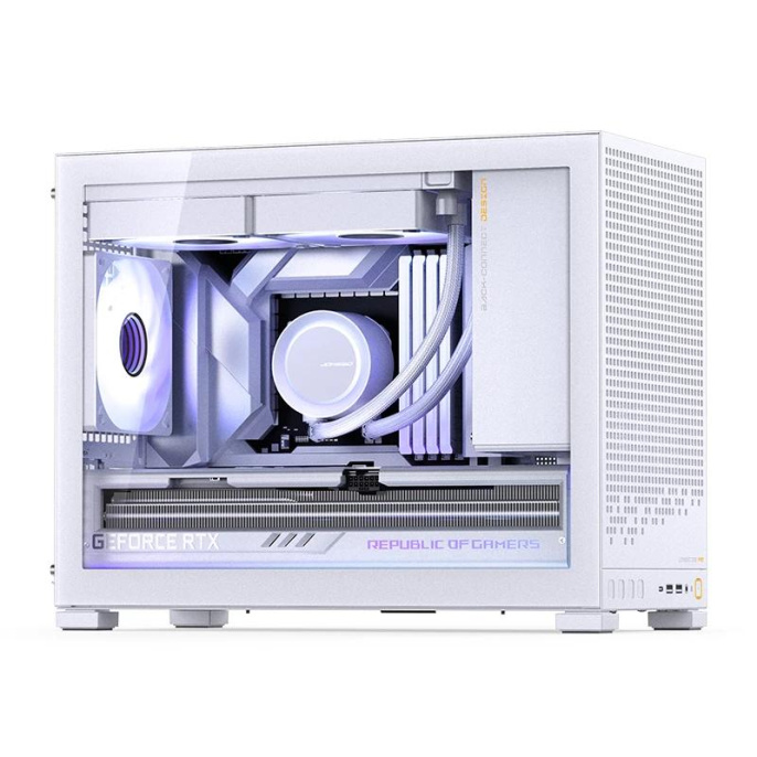 Корпус без блока питания Case JONSBO D32 PRO, Mini-Tower, TG, no fan, 2xUSB-A 3.2 + 1xUSB-C 3.2, mATX, mDTX, mITX White (D32 PRO White)
