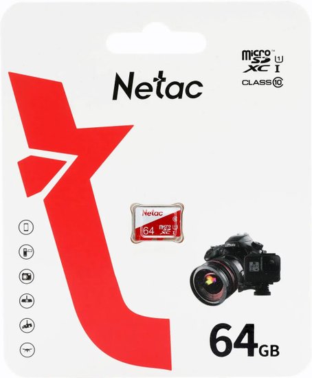 Флеш карта microSDXC 64GB Netac NT02P500ECO-064G-S P500 Eco w/o adapter