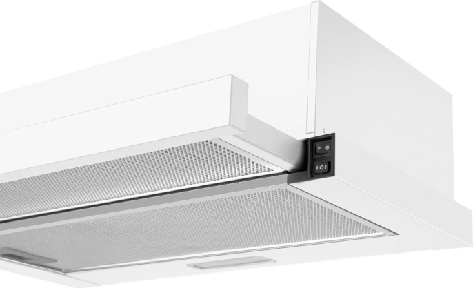Вытяжка встраиваемая Weissgauff Tel 06 1M WE белый управление: кулисные переключатели 1 мотор
