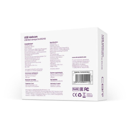 CBR CW 852HD Black, Веб-камера с матрицей 1,3 МП, разрешение видео 1280х720, USB 2.0, встроенный микрофон с шумоподавлением, фикс.фокус, крепление на мониторе, длина кабеля 1,5 м, цвет чёрный