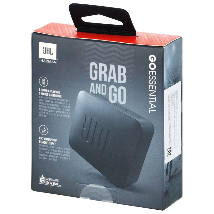 Колонка портативная JBL Go Essential, 3.2Вт, черный [jblgoesblk]