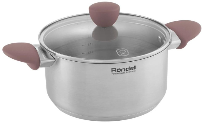 Кастрюля Rondell Bueno RDS-1587 2.8л. d 20см с крышкой стальной