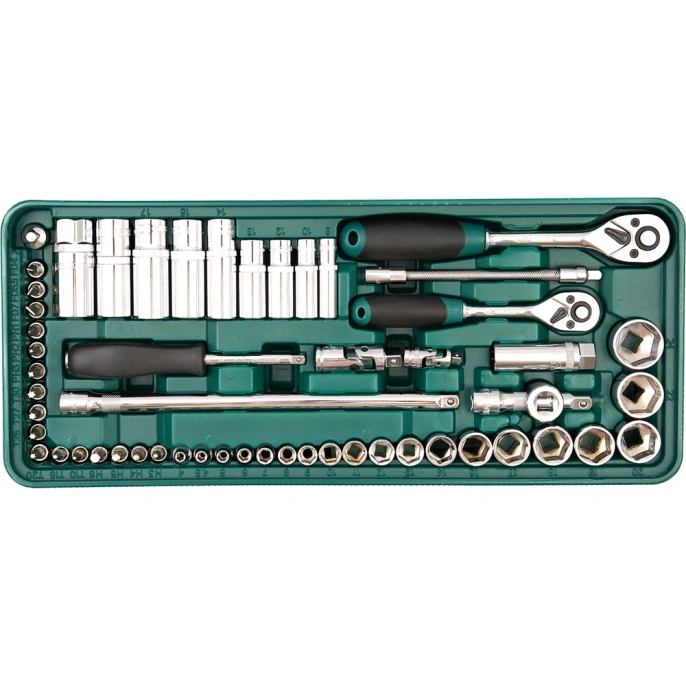 Набор инструмента Rossvik головки 1/4", 3/8", ложемент, 57 предметов LST057