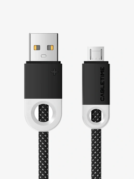 Кабель CABLETIME CAP3H (CT-AMMBM-PBW1) 1 м, черный, USB 2,0 a для Micro B -зарядного устройства