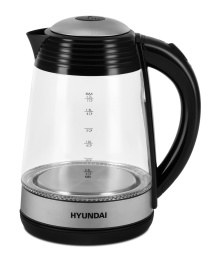 Чайник электрический Hyundai HYK-G3803 1.7л. 2200Вт черный/серебристый корпус: стекло