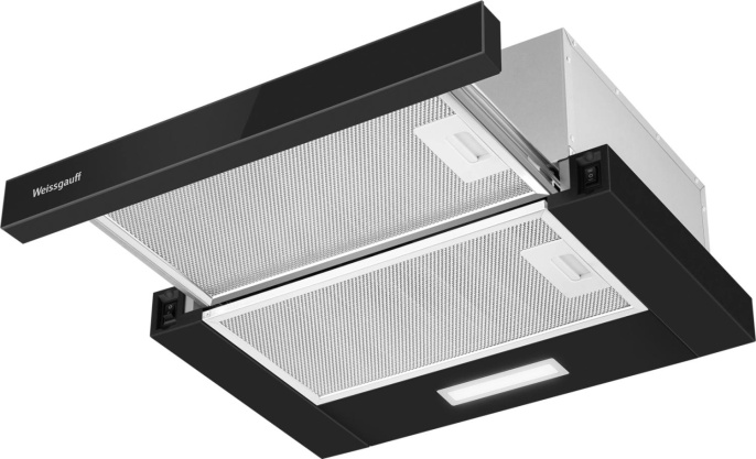 Встраиваемая вытяжка WEISSGAUFF TEL 450 Glass, управление кулисные переключатели, черный [438285]