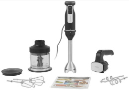 Блендер Ninja CI100EU погружной, мощность: 850 Вт, 5 скоростей, полезный объем чаши: 700 мл, режим «Турбо», чаша: пластик, материал ножки: металл, в комплекте: венчик для взбивания, насадка-миксер, измельчитель, цвет: черный