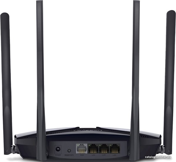 Wi-Fi роутер MERCUSYS MR70X, Wi-Fi 6, AX1800, 2.4/5ГГц, 3 LAN, черный