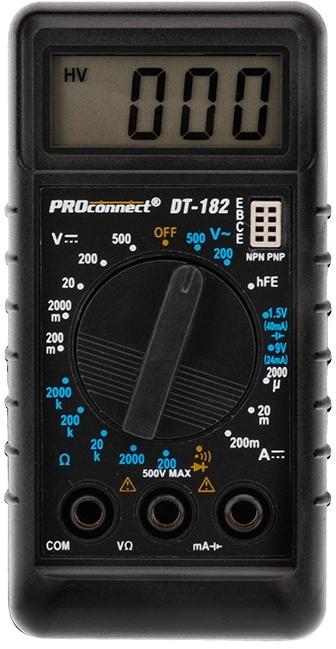 Мультиметр цифровой PROCONNECT М-182 DT-182, ручной [13-3014]