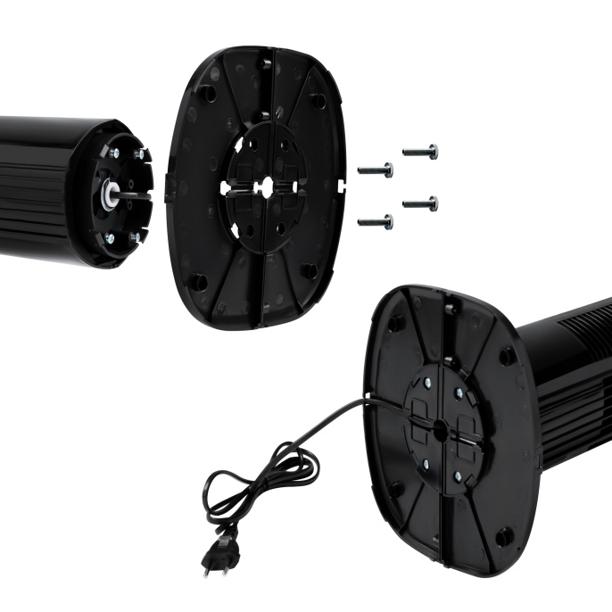 Колонный напольный вентилятор RAGEX R1204-000, 3 скорости, 50 Вт, черный