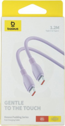 Кабель Baseus P10355702511-B3 Pudding Series Fast Charging Cable Type-C to Type-C 100W 1.2m Nebula Purple (CB000055)
