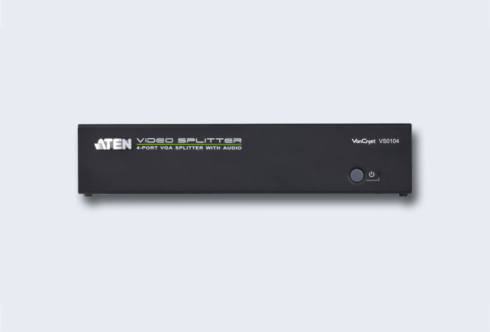 Разветвитель, электрон. ATEN VS0104-AT-G, SVGA+AUDIO, 1 4 монитора 450MHz, 65 метр., F M, без шнуров, Б.П. 220 5.3V, VANCRYST
