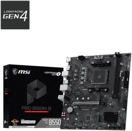 Материнская плата MSI PRO B550M-B Soc-AM4 B550 PCI-Ex16 2xM.2 1GbE LAN 3xARGB+RGB 2xDDR4 4600MHz+ DP+HDMI mATX RTL