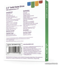 CBR SSD-128GB-2.5-LT22, Внутренний SSD-накопитель, серия "Lite", 128 GB, 2.5", SATA III 6 Gbit/s, SM2259XT, 3D TLC NAND, R/W speed up to 550/520 MB/s, TBW TB 64