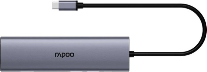 Переходник RAPOO 7-в-1 1xUSB-C to PD+1xHDMI4Kx60Hz+3xUSB3.0+1xSD deck+1xTF deck+1xRJ45 13242 XD71-SGRY