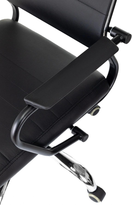 Кресло руководителя Бюрократ CH BALANCE SL PU, экокожа, до 150кг, топ-ган, фиксированные подлокотники,  черный