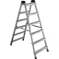 Алюминиевая 6-ти ступенчатая двухсторонняя стремянка Perilla 111406