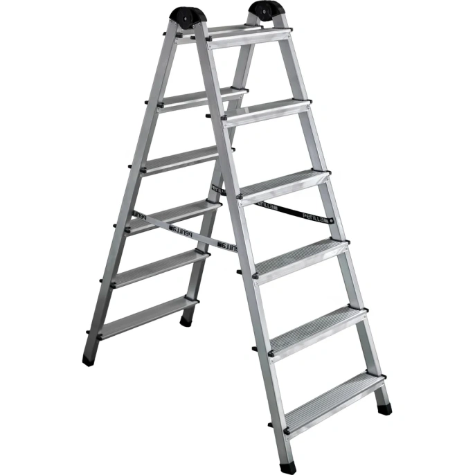 Алюминиевая 6-ти ступенчатая двухсторонняя стремянка Perilla 111406