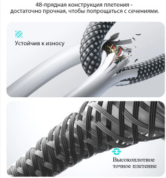 Кабель Romoss CB3038 ver2.0 USB m -USB Type-C m 1.2м черный