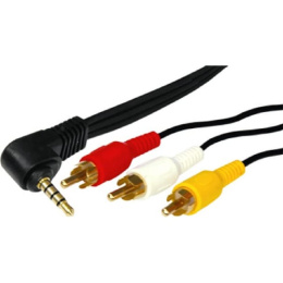 Rexant 17-4412-4 Шнур Стерео 3,5мм 4C - 3 RCA, 1,5м, Gold пакет PE