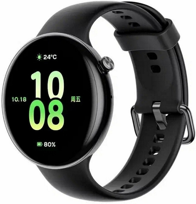 Смарт-часы Honor Watch Fit Active IVY-B19 Black (5502ABWL) (экран: 1.32", AMOLED, разрешение: 466x466, 352 PPI, 32 МБ ОЗУ+4 ГБ ПЗУ, 1 кнопка, GPS/ГЛОНАСС/Beidou/GALILEO/QZSS, Bluetooth 5.4, микрофон, датчики: пульса/геомагнитный/гироскоп, батарея: 480 мА·
