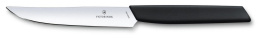 Нож кухонный Victorinox Swiss Modern, столовый, для стейка, 120мм, заточка прямая, стальной, черный [6.9003.12]