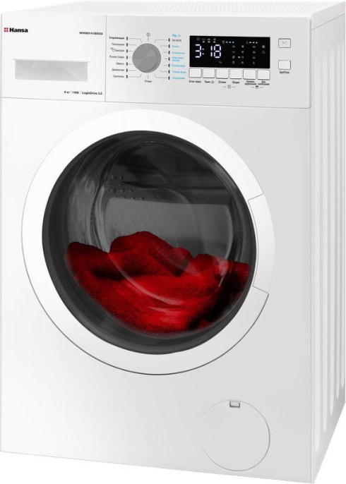 Стиральная машина Hansa WHN8141BSD2 класс: A+++ загр.фронтальная макс.:8кг белый инвертер