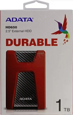 Накопитель A-DATA AHD650-1TU31-CRD HD650 Red USB3.1 Portable 2.5" HDD 1Tb EXT (RTL)