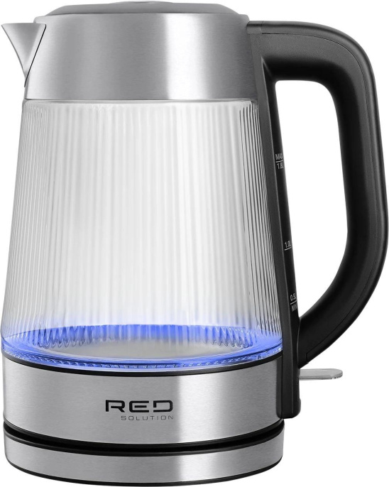 Чайник электрический RED SOLUTION G121, 1.8л, стекло/металл/пластик
