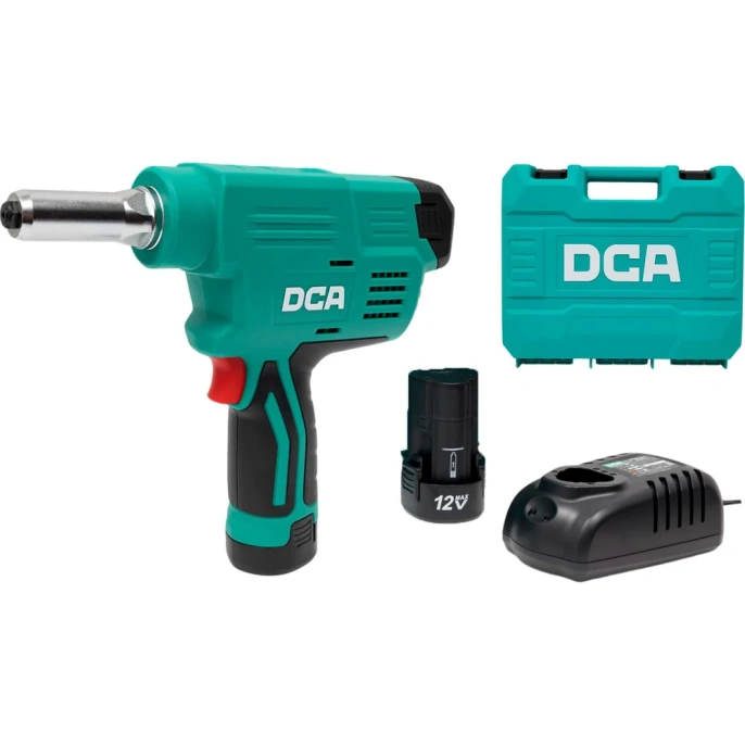Аккумуляторный заклепочник DCA 2 АКБ 2,0 А*ч, в кейсе ADPM40