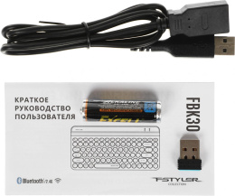 Клавиатура A4TECH Fstyler FBK30, USB, Bluetooth/Радиоканал, мембранная,  розовый [fbk30 raspberry]