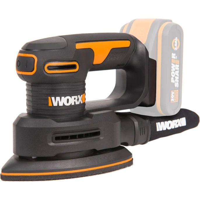 Виброшлифмашина аккумуляторная WORX 20 В, без АКБ и ЗУ WX822.9