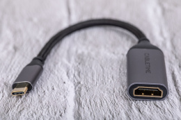 Кабель-адаптер CABLETIME CP10B (CT-C160-PU31-CMHDFn1-S0.2) 0.2 м, USB Type-C - HDMI, 4K/60 Гц, коаксиальный, нейлоновый